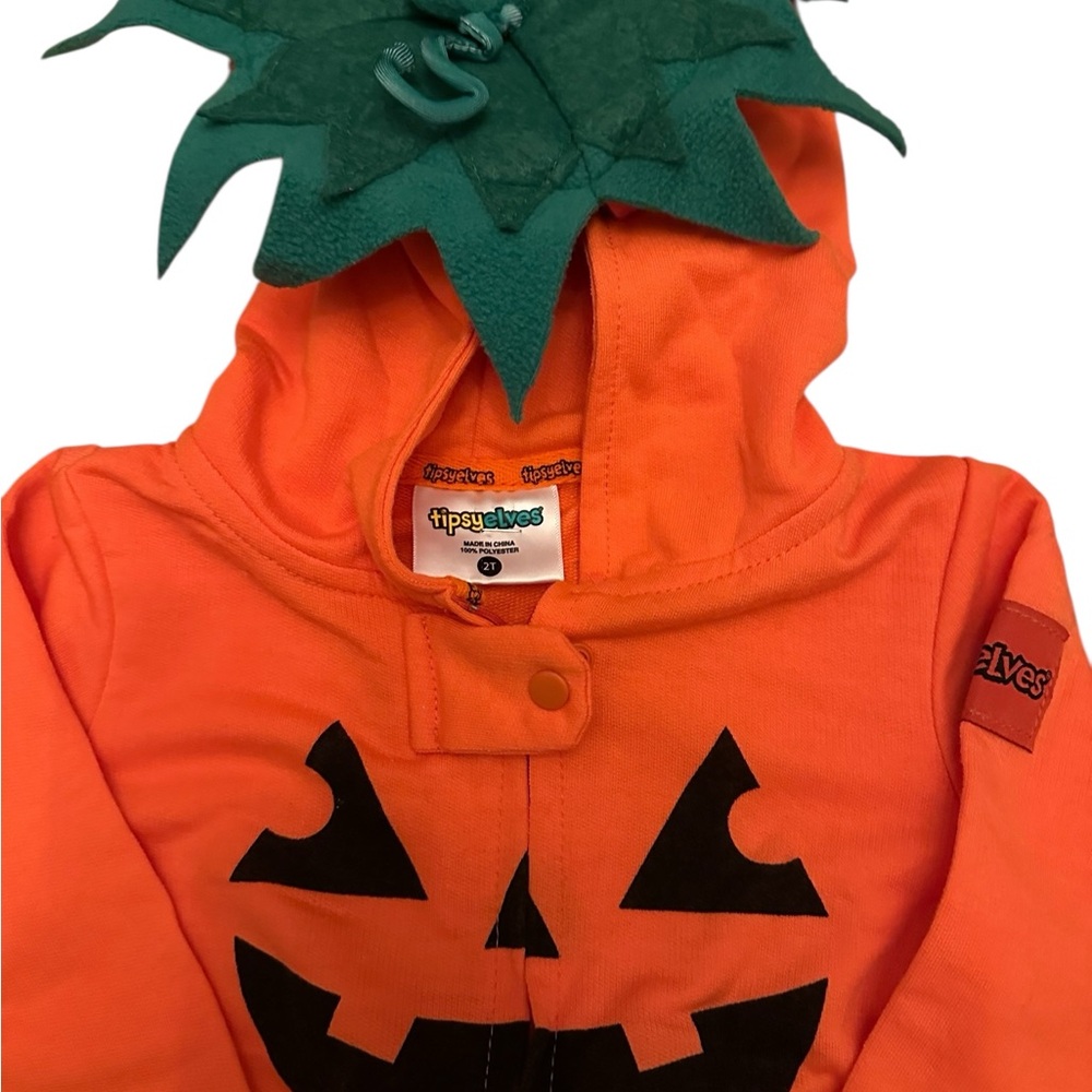 TIPSY ELVES TODDLER UNISEX PUMPKIN COSTUME ONSIE - Picture 5 of 7